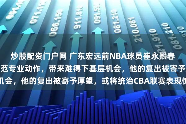 炒股配资门户网 广东宏远前NBA球员崔永熙春节办训练营为孩子们示范专业动作，带来难得下基层机会，他的复出被寄予厚望，或将统治CBA联赛表现惊艳