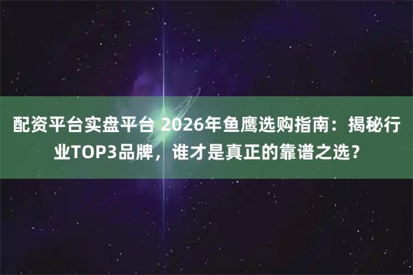 配资平台实盘平台 2026年鱼鹰选购指南：揭秘行业TOP3品牌，谁才是真正的靠谱之选？