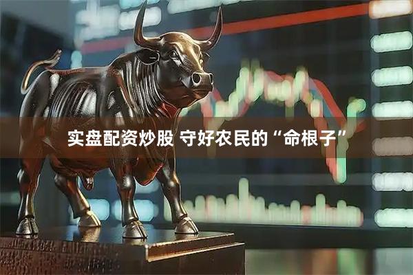 实盘配资炒股 守好农民的“命根子”
